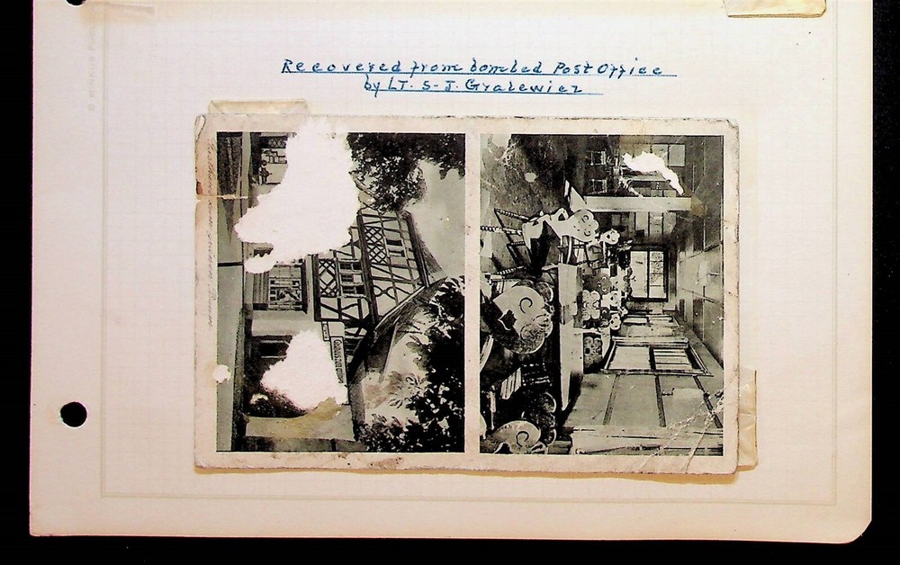 1940’s WWII Postcard Recovered From Bombed Post Office In Germany