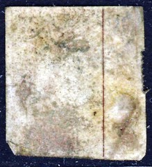 BAVARIA GERMANY 1867 3 Kreuzer Rose IMPERFORATE with RED SILK THREAD SG 37 Used