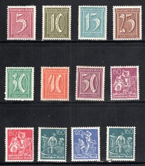 Germany Stamp Scott #137-149, 5pf to 160pf, Partial Set of 12, MLH