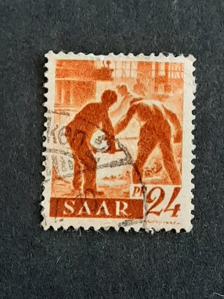 SAAR 1947 Scott #163 Steel Workers Deep Brown-Orange 24pf used