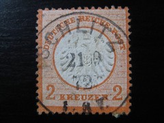 DEUTSCHES REICH Mi. #8 scarce used Brustschild Shield stamp! CV $480.00