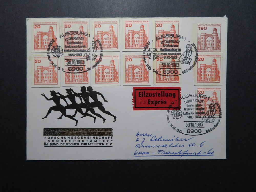 Germany 1983 Event Cover Uprated w/ Cut Squares – Z12215
