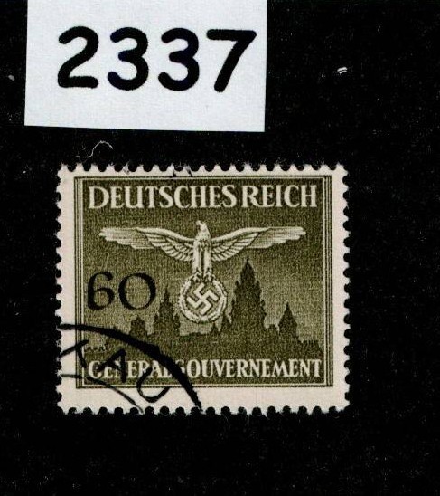 Used Stamp Sc N034 Official General Government Swastika Poland WWII #2337