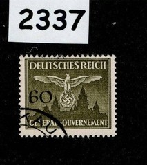 Used Stamp Sc N034 Official General Government Swastika Poland WWII #2337