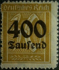 1923 German Empire, 400/30T.Mk.-OverPrint #297