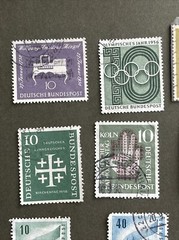West GERMANY 1956, Used 10 Stamps, VF Condition, See Photos