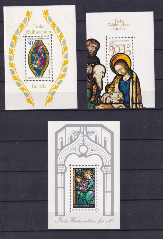 Berlin MNH ** Block 5, 6 & 7 Christmas Souv Sheets