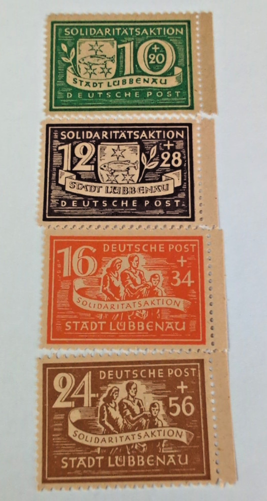 Post WWII, Soviet Occupation zone of Germany, Lubbenau, 1946, MNH Set of 4