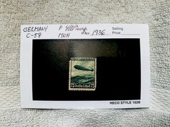 Germany 1936 Zeppelin LZ 129 Aviation Air Mail Stamp 75 MNH Green Black