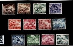 Stamp set B218 – 229 1943 German Military Hero’s WWII War machines #2935