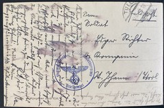 1940s Feldpost Germany RPPC Postcard Cover Fighter Airplane GN 11