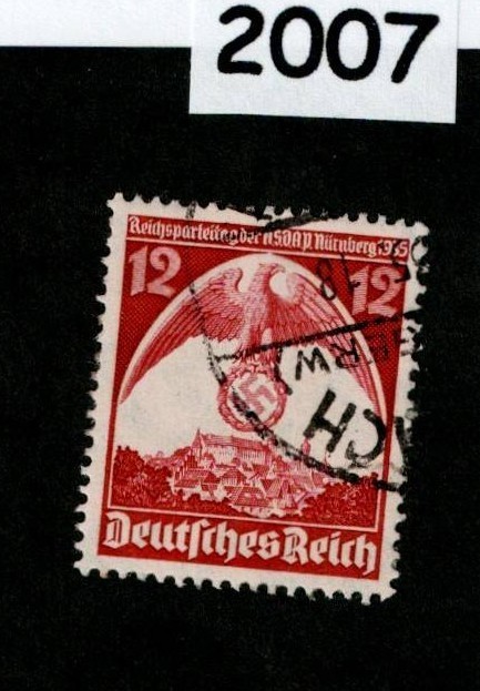 Used Stamp Sc 466 Party Congress Third Reich Nuremberg Germany 1935 #2007