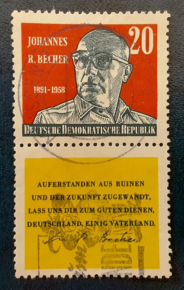GERMANY Deutsche Bundespost 1959 240pf Used Becher w/ Label Michel SZdA9 XF 7424