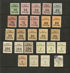 GERMANY old back of the book, Bayer. Staatseisenb stamps, 24 mint, 1 used
