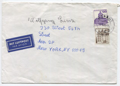 Germany Airmail Cover 160pf Historic Buildings to USA Cologne to New York 1970s