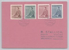 Philatelic Card 1942 Bohemia Moravia First Day Cancel Prague Leader Birthday