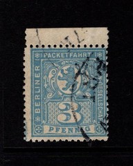 Germany Late 1890s 3p Brt Blue Berlin Private Post Used / Top Margin – S58686