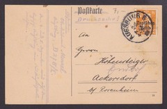 GERMANY 1920, Postcard from Augsburg to Ackersdorf