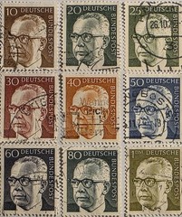 West Germany 1970+, Dr. Gustav Heinemann, 9 Used Values, Quick & FREE SHIPPING!