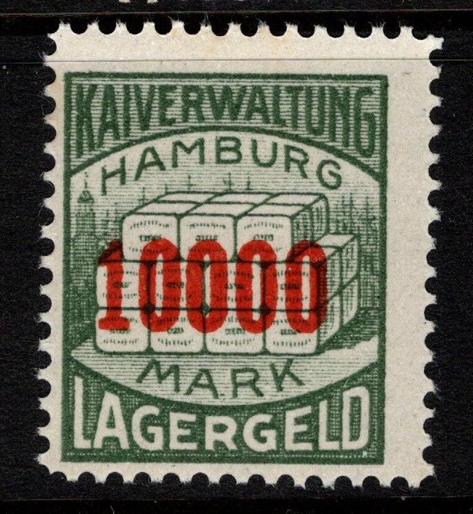 Germany 1920s Hamburg Dock Fee 10000m Revenue MNH – S57430