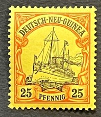 Travelstamps: GERMAN NEW GUINEA STAMPS Kaiser’s Yacht, Mint OG H 25pf UnWMK