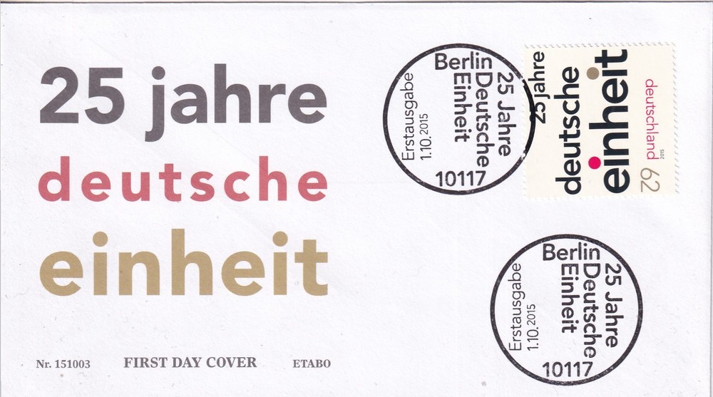 Bundesrepublik FDC 3182 25 yrs German Unification