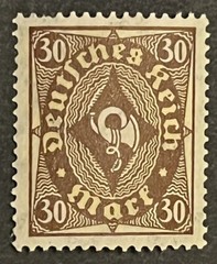Travelstamps: 1921 Germany Deutches Reich Stamps Scott #183 – 30m Post Horn MNH