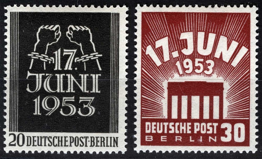 Germany Sc 9N99-9N100 Multicolor 20pf-30pf Multicolor 1953 MNH Original Gum Set