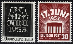 Germany Sc 9N99-9N100 Multicolor 20pf-30pf Multicolor 1953 MNH Original Gum Set