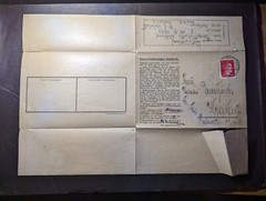 1943 Germany Concentration Camp Folded Letter Cover Auschwitz to Krakau Poland