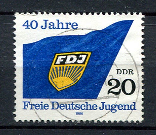 Germany – DDR : FDJ anniversary stamp from 1986 – used