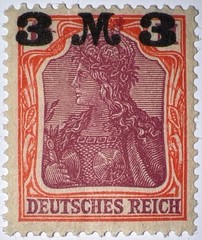 Travelstamps: 1920-1921 Germany Deutsches Reich 3 Mark on 3 Mark OVP STAMP MH