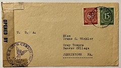 1940s PASSAU GERMANY AMERICAN ZONE COVER SENT TO BEAVER COLLEGE PA US CENSORED