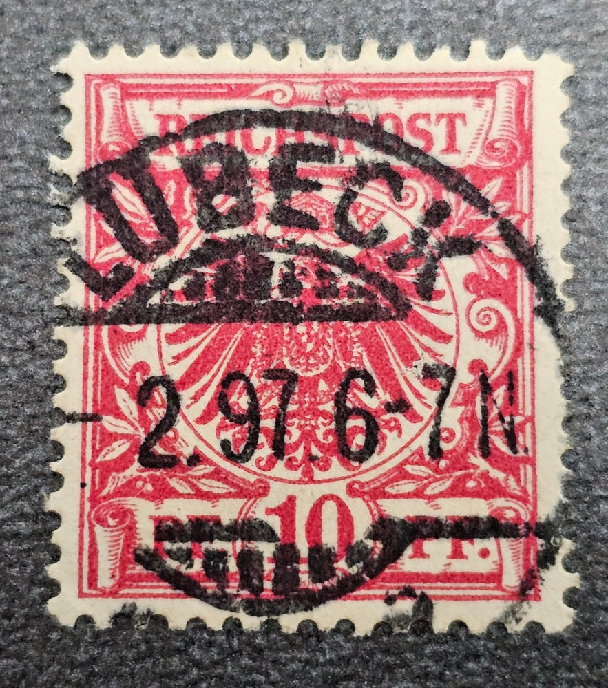 Stamp Germany Reich 10 Pfennig 1897 Crown & Eagle Mi. Nr. 47 d [🇩🇪37342]