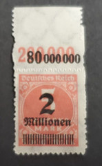 Germany, nice inflation overprint with selvage