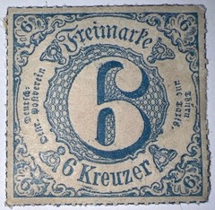 Travelstamps:1859-1866 Germany Thurn and Taxis , Mint Og MOGH 6 Kreuzer