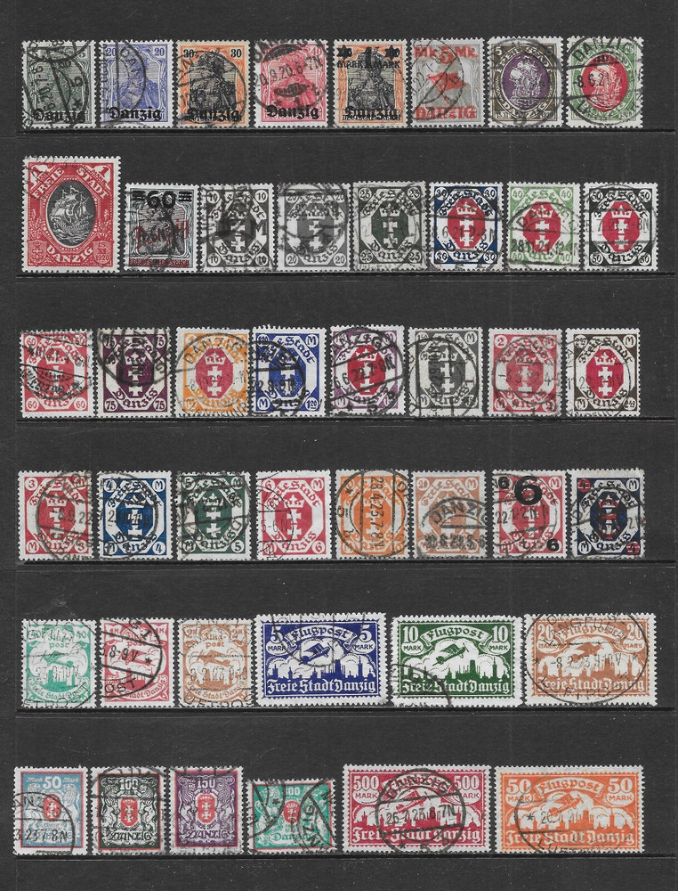 DANZIG ONE PAGE – VARIOUS USED ISSUES 1920 – 1923 (B)