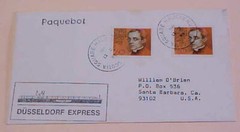 GERMAN COVER USED in NOVA SCOTIA UNLISTED PAQUEBOT 1989 DUSSELDOLF EXPRESS