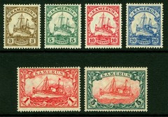 German Colonies – CAMEROUN 1905-18 Kaiser’s YACHT set Sc# 20-25 mint MH