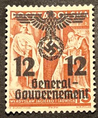 Travelstamps:Germany WWII Nazi Propaganda Stamp Poland Occupation Gen Gov’t 12gr