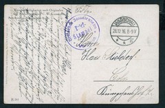 Field postcard from soldiers‘ home Warsaw 1916 to Cologne
