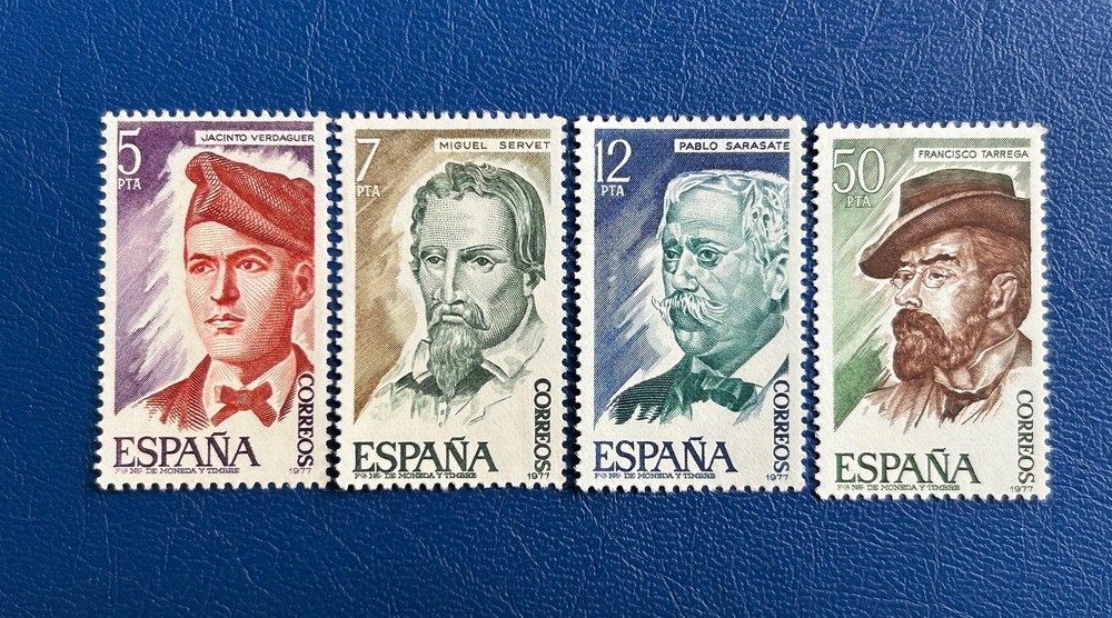 Spain – 1977 – Notable Figures: Authors, composer, Theologian – MNH**
