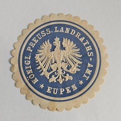 Germany Letter Seal – Royal Administration Office for Eupen (AA1-48) RARE!