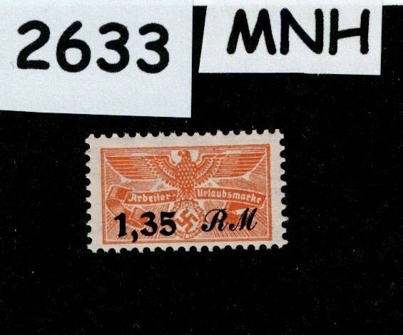 MNH stamp 1,35 RM Revenue WWII Third Reich Germany Medical Disability #2633