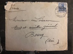 1903 German Post Office in Morocco Tangier Cover to Consul Bourg France w/ltr