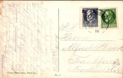 GERMANY 1916 BAYERN POSTAL HISTORY PICT POSTCARD BAD BRUCKENAU ADDR FRANKFURT