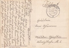 German Third Reich Postcard – 1940 Feldpost w/censor Song about Ursula Baby