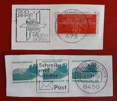 GERMANY Deutsche Bundespost 1981 60Pf 1990 5Pf Strip On Piece Pictorial PM 4235