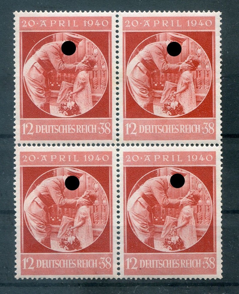 DR-3.Reich 744 As Four Block ** MNH Post Fresh 64EUR (80711