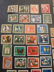 German Stamp Collection Lot 1950s Many Sets Jugend Welfare Birds Animals